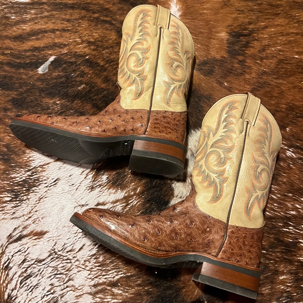 Justin Ostrich Cowboy Boots - Picture 3 of 6